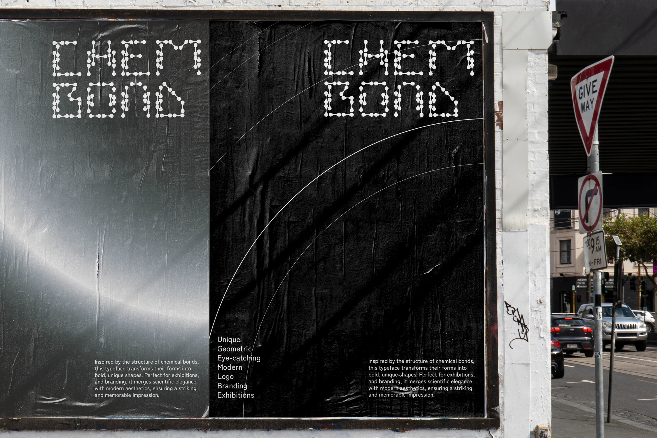 Chem Bond — typeface billboard mockup